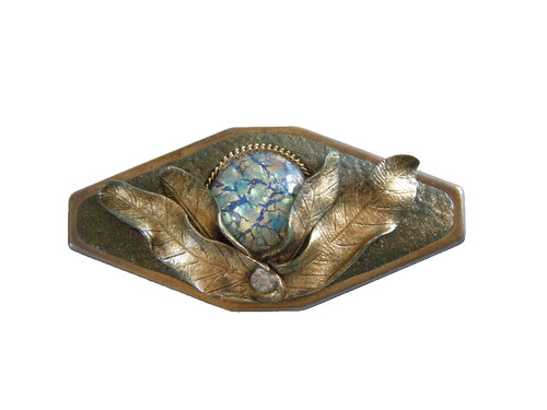 Brosche fimo strass glas - fimo,strass,
