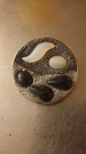 Ausgefallene runde brosche 4cm - ausgefallene,