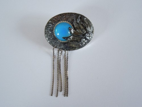 Fimo brosche mit glasstein und - mit,