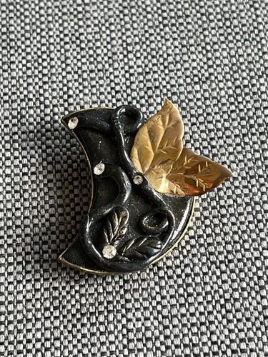 Vintage brosche aus fimo gold - brosche,