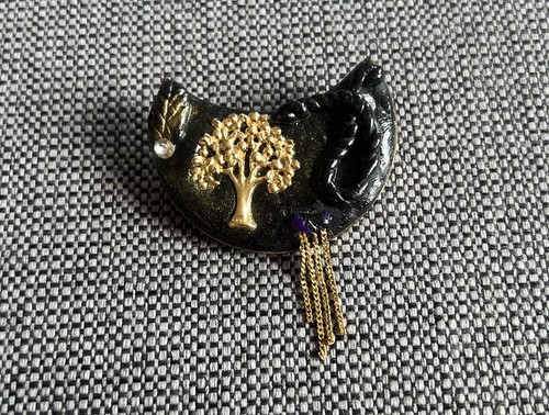 Vintage brosche aus fimo - brosche,