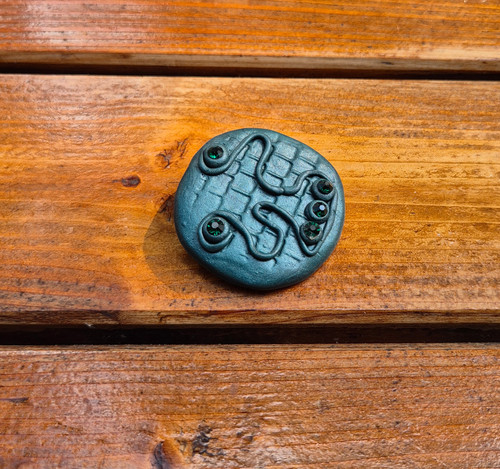 Zeitlose fimo brosche grün - zeitlose,