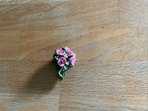 Brosche fimo blumenstrauß - fimo,
