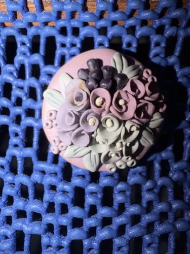 Vintage fimo kunst brosche - fimo,