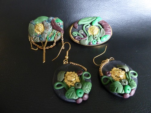 Fimoschmuck set broschen - fimoschmuck,, 2