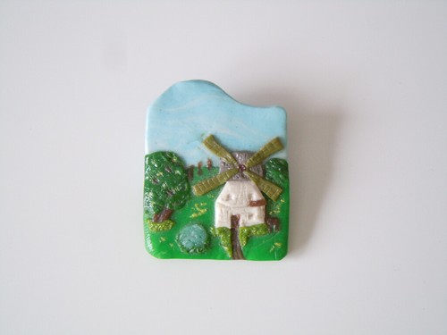 Vintage brosche fimo motiv - vintage, fimo?motiv